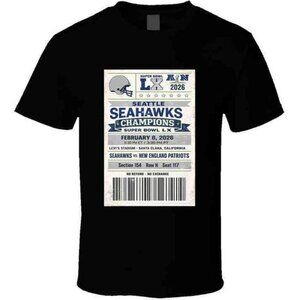 Super Bowl 2026 Winner Ticket T-shirt, Seattle Champion Football Fan Graphic 170